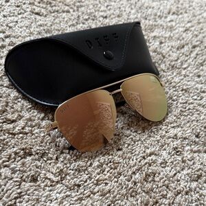 DIFF Gold Aviator Sunglasses